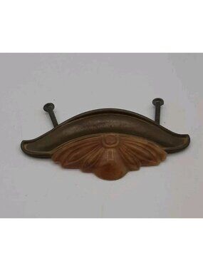 Vintage Art Deco Drawer Pull Handle 1930 1940s Bakelite and Brass 5 in Long